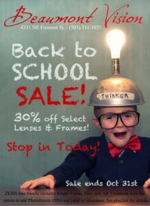 back to school sale beaumont vision